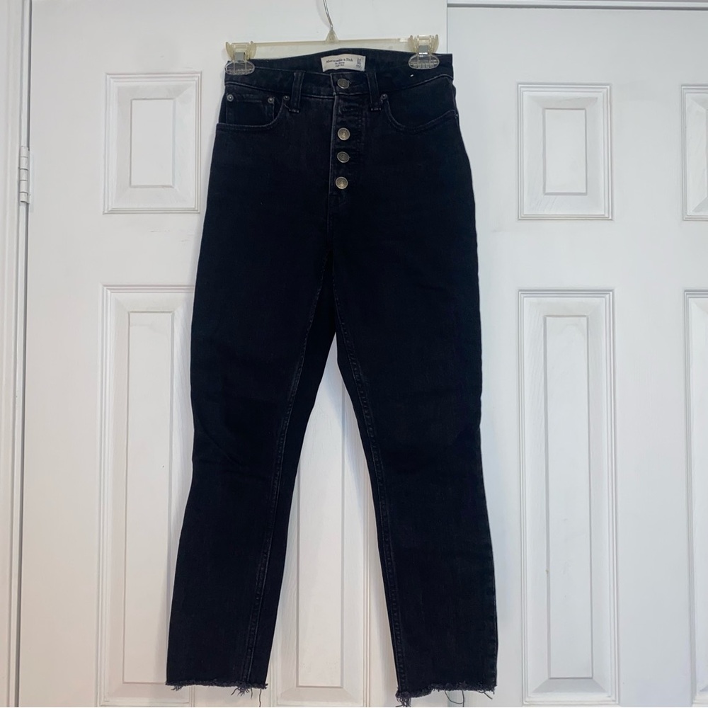 Abercrombie The Skinny High Rise Ankle Black
